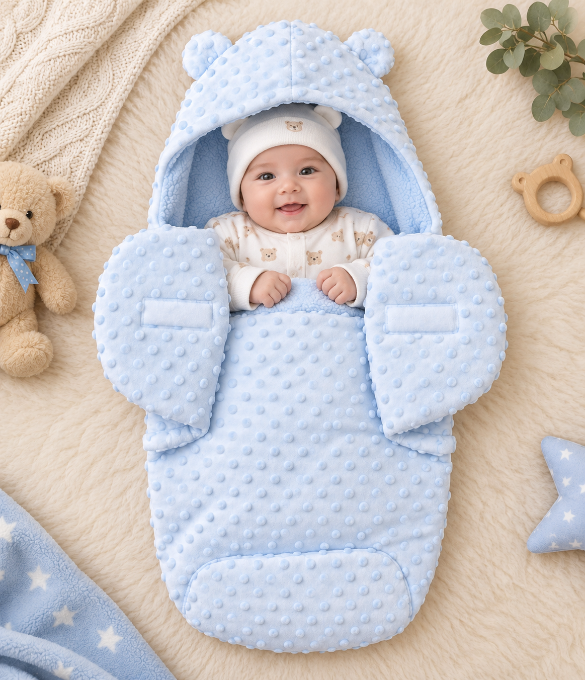 Baby Swaddle Minky Dot / Bubble Swaddle